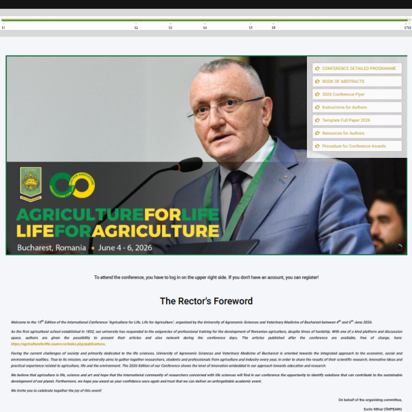 Agriculture for Life, Life for Agriculture - Conference